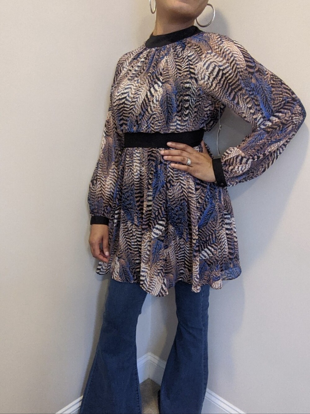 Elegant Multicolor Patterned Dress